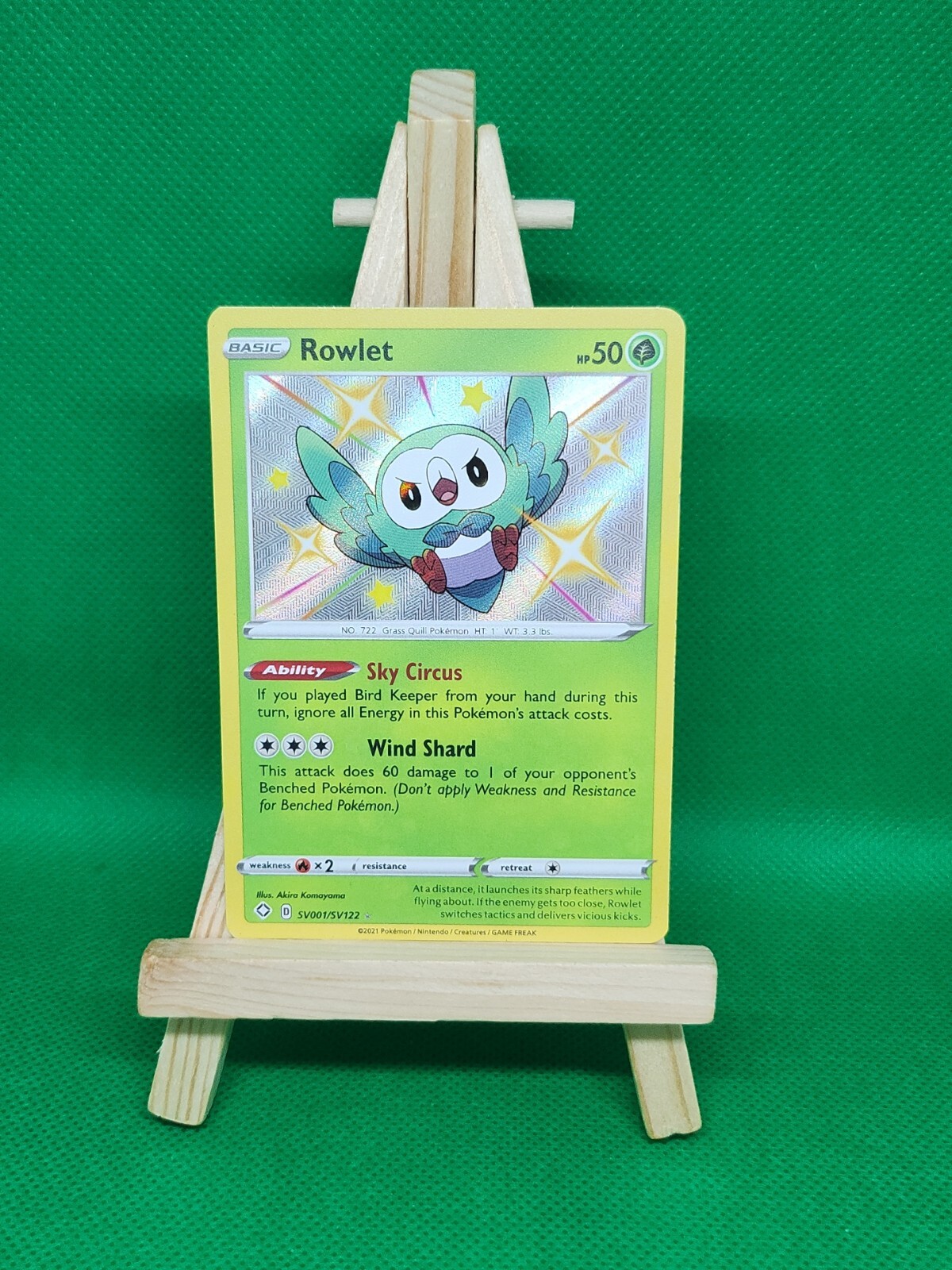Pokemon Rowlet SV001/SV122 Shining Fates Shiny Vault NM