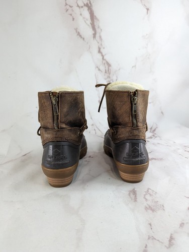 Sperry Boot Women 9M Saltwater Wedge Tide Weather Winter Waterproof Duck Fur - Picture 2 of 10