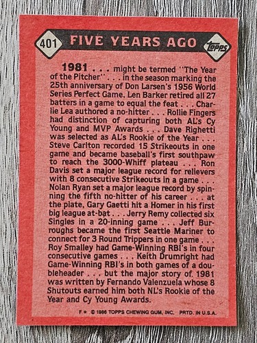 1986 Topps Baseball Pick A Card #208-#408 - Picture 345 of 359