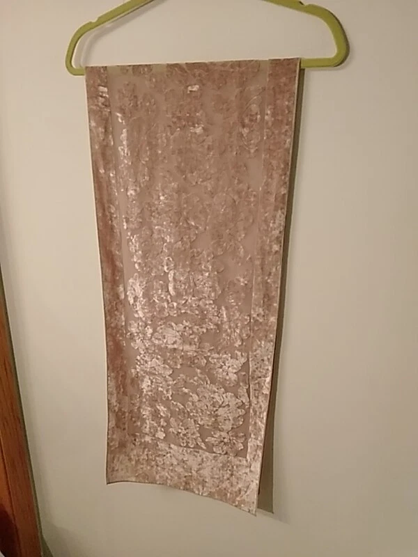 Mujer Bufanda Terciopelo Tostado Diseño Floral Poliéster Rayón Hecho en Corea De Colección 60"x13" Foto 3 de 4