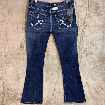 Rock Republic Women's Kasandra Bootcut Jeans Sz 10M 32x33 Studded Flap NWT
