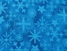  Fabric Blue Snowflakes lame 44" X 55" Jo Ann No:673