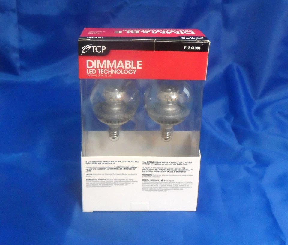 TCP E12 Globe Dimmable LED Technology 3 Watts Candelabra Base #RLDG163W30K2 - Image 3 of 4