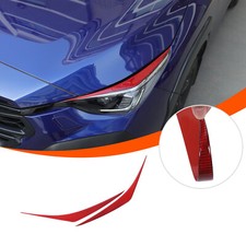 Red Soft Carbon Fiber Headlight Eyebrow TrimSticker For Subaru Crosstrek 2022-24