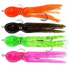 4PCS Soft Jig Head Fishing Lure 11cm/22g Trolling Swimbait Saltwater Jigs Hooks