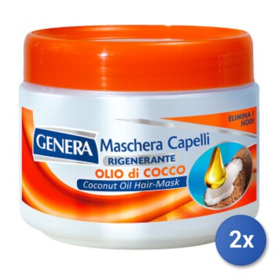 2X Genera Hair Mask 500 Ml. In Coconut Jar Made In Italy