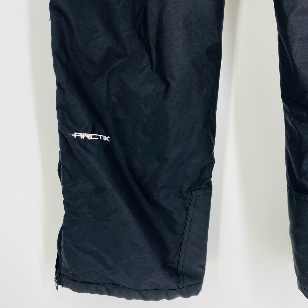 Arctix Mens Snow Ski Pants Black Ankle Zip Pockets Nylon Shell