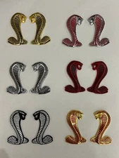 Metal Cobra Snake Dash Shelby  Fender Grille Emblems badge Ford Mustang 3.75 in