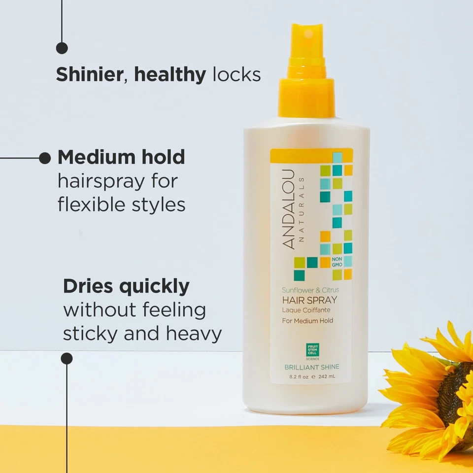 Andalou Naturals Brilliant Shine Hair Spray, Sunflower & Citrus, Styling and ... - Image 4 of 4
