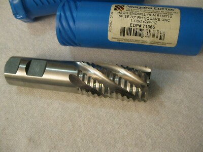 Niagra Cutter 1-1/8x1x2x4-1/2 6fl. Rougher HSCO Endmill EDP71366 