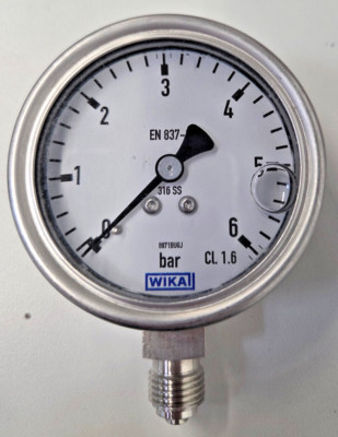 Wika Manometer WIKA 233.50 - 9020756 Druckmessgerät mit Rohrfeder,CrNi-Stahl