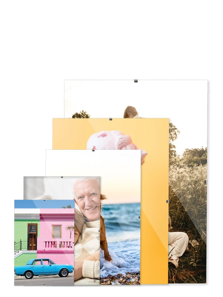 Rahmenloser Bilderrahmen Bildhalter Cliprahmen Fotorahmen Kunstglas Plexi Rahmen - Bild 3 von 4