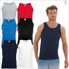 Fruit of the Loom Valueweight Athletic Vest Fitted Sleeveless Vests Tank Tee TOP