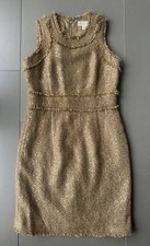 Michael Kors Women Gold Tweed Dress Size 6