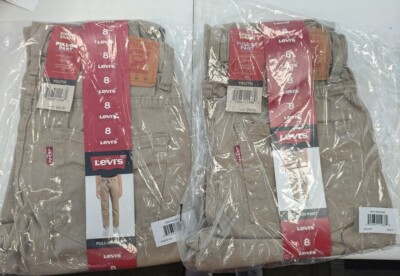SET OF 2 PAIRS - Levi s Youth Pull-On Waistband Pants Size 8 Stretch New