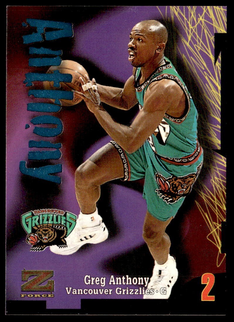 1997-98 Skybox Z-Force Greg Anthony #67 Vancouver Grizzlies