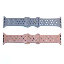 BEIGE  GRAY APPLE WATCH BANDS SILICONE WEAVE 38/40/41MM BREATHABLE SPORT STRAPS