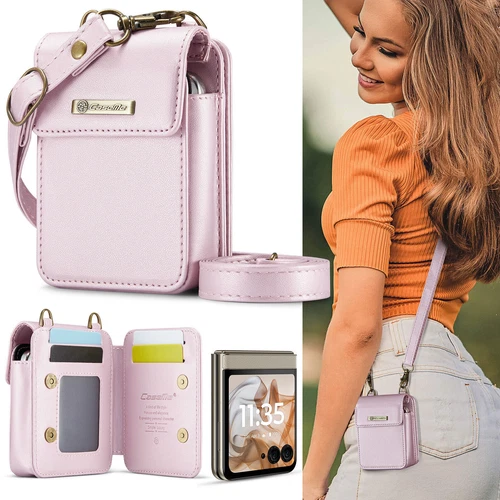 Leather Caseme Card Phone Case For Samsung Z Flip 6 5 4 3 Motorola Razr + 40 50