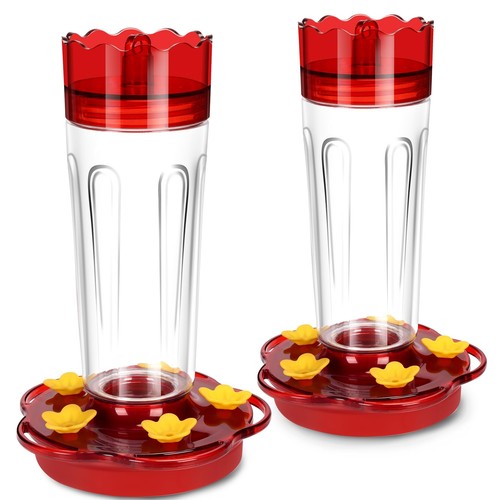 Plastic Hummingbird Feeders for Outdoors Hanging Ant and Bee Proof 2 Pack 15 ...