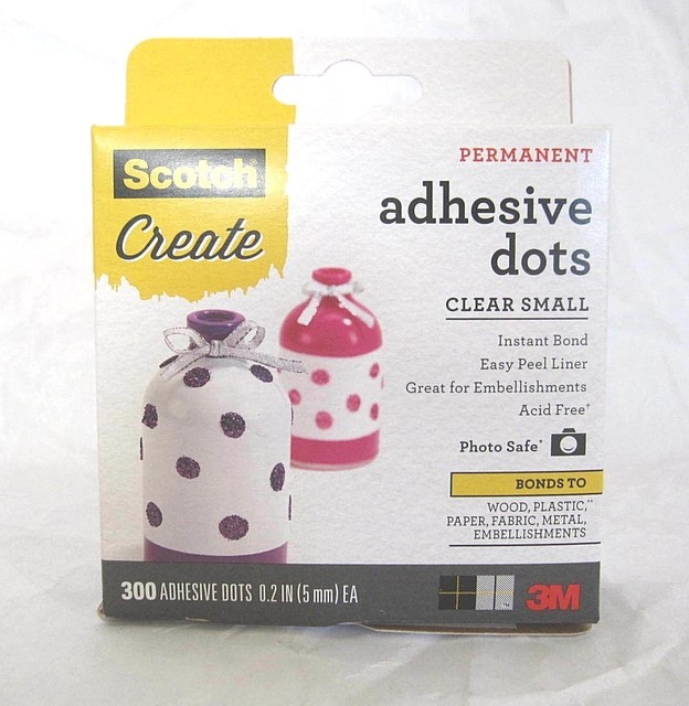 New Scotch Create Permanent Clear Small Photo Safe Adhesive Dots eBay