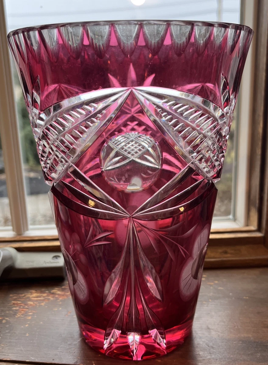 Val Saint Lambert ルビー色 大型クリスタル花瓶 Val ST Lambert Vase Indiana OTHER Art Glass for sale | eBay