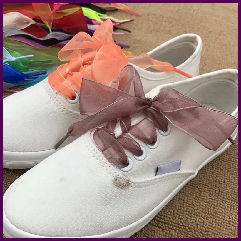 APL Lacci per scarpe 120 cm moda organza nastro larghezza 2 5 cm scarpe sneakers lacci fiocco