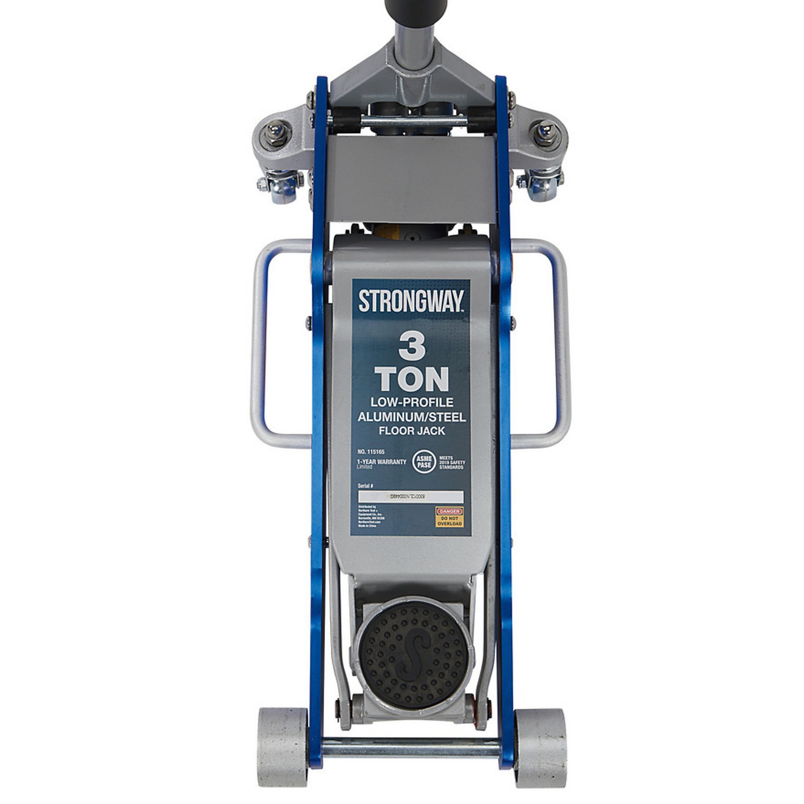 Strongway Low-Profile Aluminum/Steel Floor Jack, 3-Ton Capacity