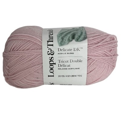 Loops and Threads Yarn Skein Delicate DK Rose Baby Pink DK Acrylic Blend 4 ounce
