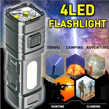 2 x (4) LED Flashlight 4 mode Rechargeable Super Bright Mini Handheld Flashlight
