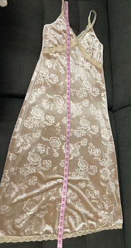 CIDER Romantic Feminine Velvet LaceFloral Midi Slip Dress Brown Size XS/S - Picture 12 of 12