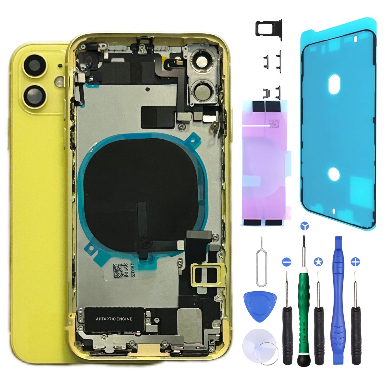 Chassis iPhone 11 jaune piece de rechange complete avec joint et nfc - 2