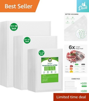 BPA Free Vacuum Sealer Bags - 300 Count, PreCut & Puncture-Resistant