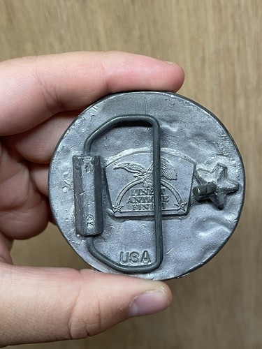 Vintage Ford Mustang Pewter Belt Buckle 2 1/2" USA Finest Antique Finish Bikers - Picture 13 of 16