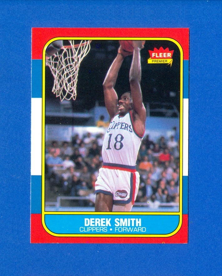 1986/1987 Fleer Basketball #103 Derek Smith 86/87 Set Break RC Rookie Card EX/MT
