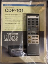 Sony CDP-101 – Original Remote Control & Instruction Manual – Excellent Cond