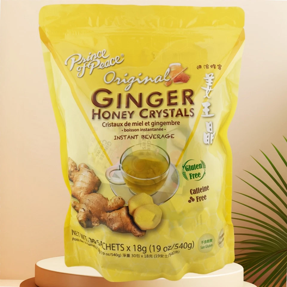 2 件装原装姜茶速溶姜蜂蜜晶体,30 袋 — 第 3/4 张图片