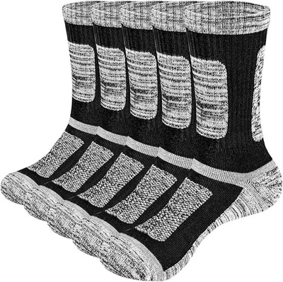 5 Pairs YUEDGE Men’s Padded Boot Socks Warm Thick Moisture-Wicking Thermal Socks