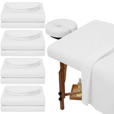 4 Sets of Soft Microfiber Massage Table Sheets - Flat, Fitted Face Rest Cover