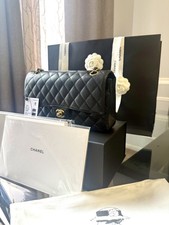 Chanel Classic Medium Double Flap in Black Caviar Leather 2022 Microchip 