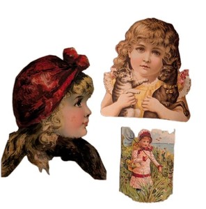 Antique Victorian Scrapbook Cut-Outs & Trade Card Clippings – c. 1880–1900