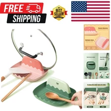 Drip-Free Kitchen Spoon and Lid Holder - Vibrant 2-Pack Cooking Accessories