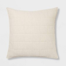 Euro Space Dyed Cotton Linen Sham Khaki - Threshold  : Woven Texture, Zipper Clos