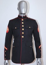 US Marines Corps USMC Dress Dark Blue Poly/Wool Jacket Dated 1988 Size 40 Short