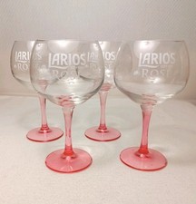 4x Larios Ros&eacute; Gin Gl&auml;ser Ballongl&auml;ser Rosa Stiel Florales Dekor