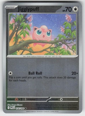 Jigglypuff Reverse Holo ME02: Phantasmal Flames Common 076/094 NM