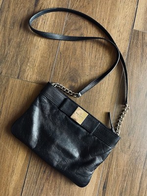 Kate Spade Arica Primrose Hill Black Pebble Leather Bow Crossbody Shoulder Bag