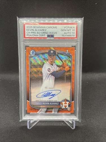 2025 Bowman Chrome - Prospects Kevin Alvarez 1st Auto /25 PSA 10 Auto 10 Pop 1