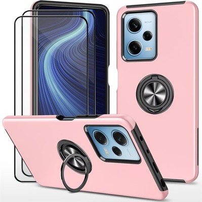 Handyhülle Rosa Stoßfest Mit Ringhalterung für Redmi Note 12 Pro 5G Poco X5 PRO