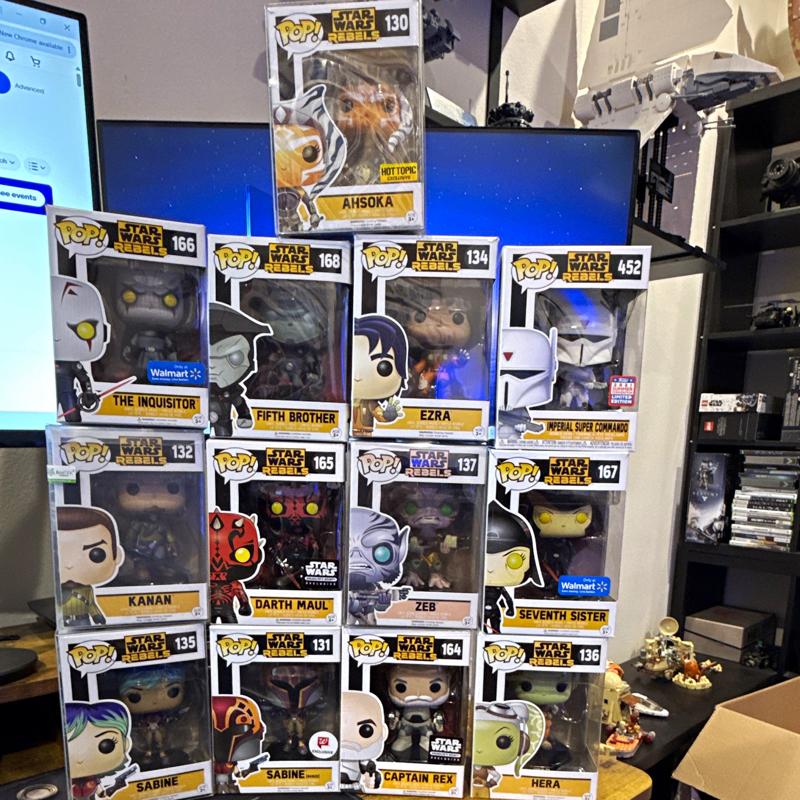 Funko Pop! Lote de 13 figuras de Star Wars Rebels Ahsoka Ezra Kanan Hera Rex Maul