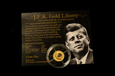 2014 Burundi John F Kennedy Gold Liberty 0.5g .9999 Fine Gold Coin w/ COA